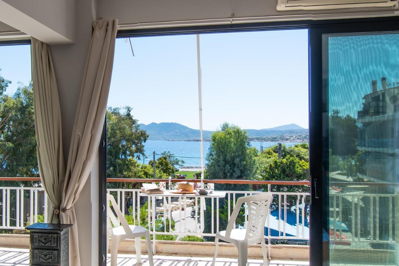 Lavish & Spacious Apt With Stunning Seaview, 10 Min Ath Airport Artemida  Exterior photo