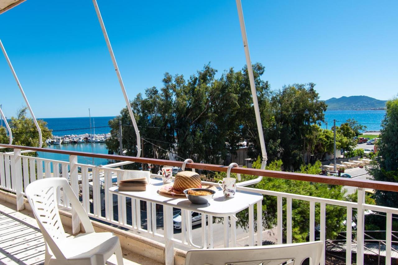 Lavish & Spacious Apt With Stunning Seaview, 10 Min Ath Airport Artemida  Exterior photo